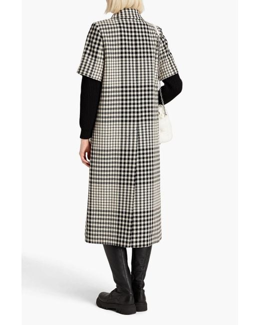 MM6 by Maison Martin Margiela Gray Checked Wool-blend Twill Coat