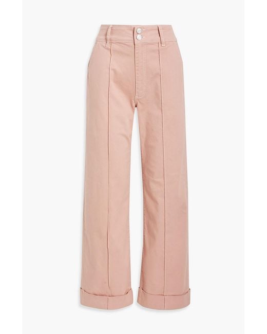 FRAME Pink 70's Cotton-blend Twill Straight-leg Pants