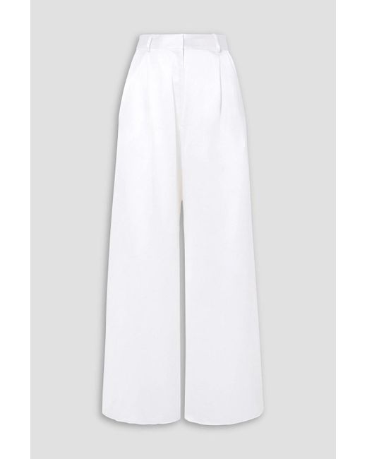 Michael Lo Sordo White Belle hose mit weitem bein aus seidensatin