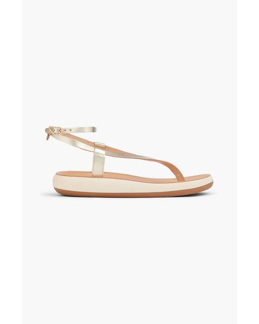 Ancient Greek Sandals White Salomi Leather Sandals