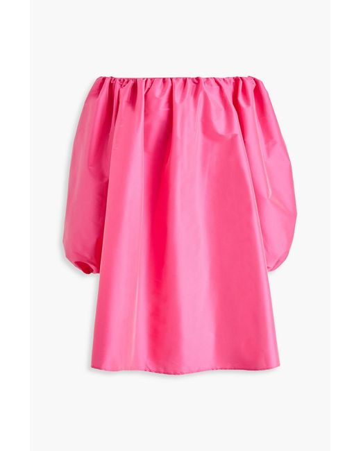 BERNADETTE Pink Bernard Off-the-shoulder Taffeta Mini Dress