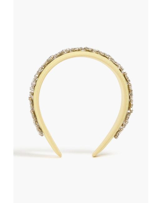 Zimmermann White Crystal-Embellished Leather Headband