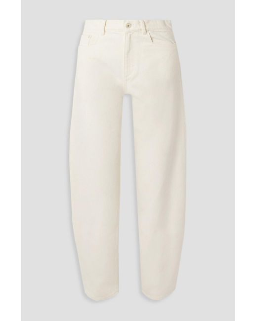 Wandler White Chamomile Cropped High-rise Tapered Jeans