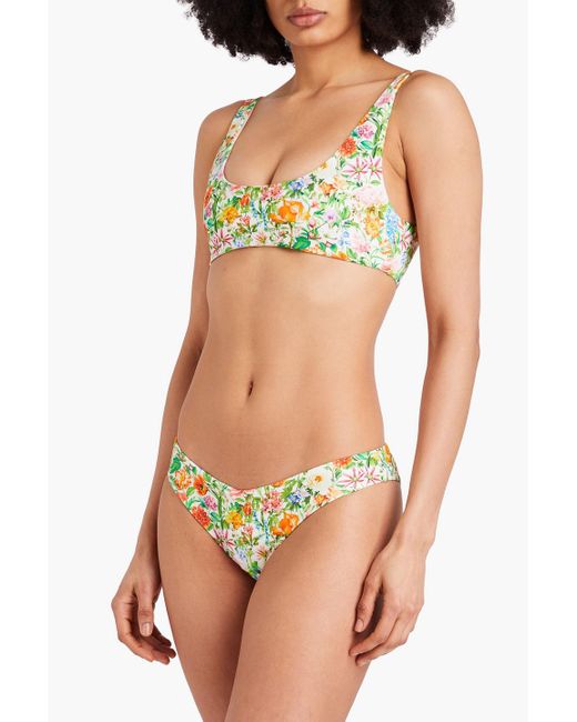 Onia Metallic Bikini-oberteil mit floralem print