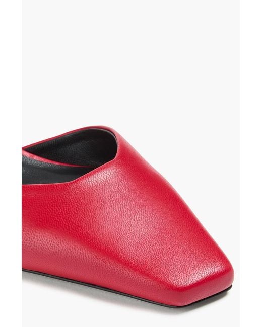 Loulou de Saison Red Akila Leather Slingback Pumps