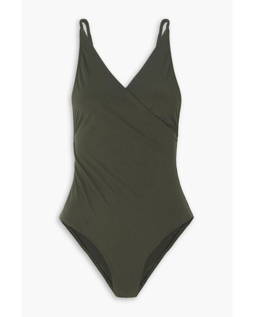 Totême  Green Badeanzug aus recyceltem stretch-material in wickeloptik