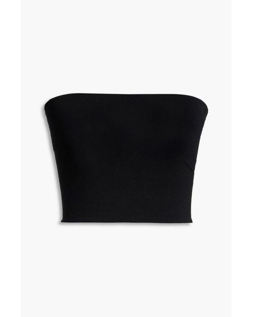 ÉTERNE Black Amina Strapless Cropped Modal-Blend Stretch-Jersey Top