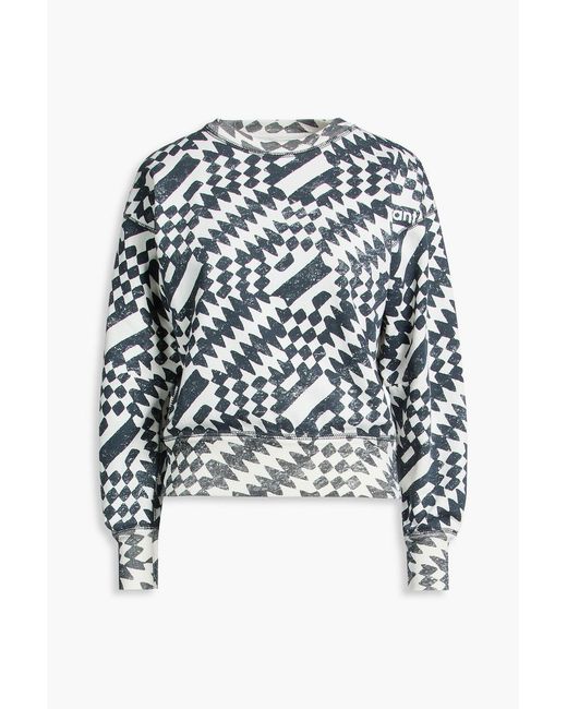 Isabel Marant White Mobyli Printed Cotton-Blend Fleece Sweatshirt