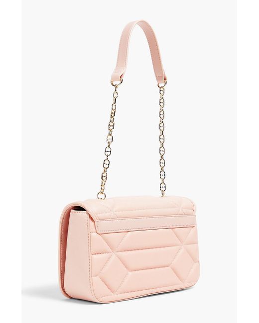 Love Moschino Pink Quilted Leather Shoulder Bag