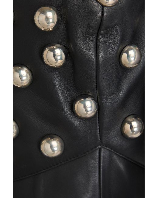 Area Black Cropped oberteil aus leder mit nieten