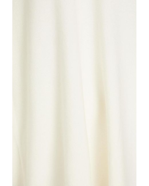 Gentry Portofino White Paneled Ribbed Cotton And Cashmere-blend Sweater