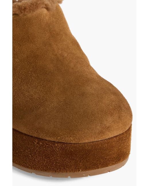 Gianvito Rossi Brown Lyss Suede Platform Clogs