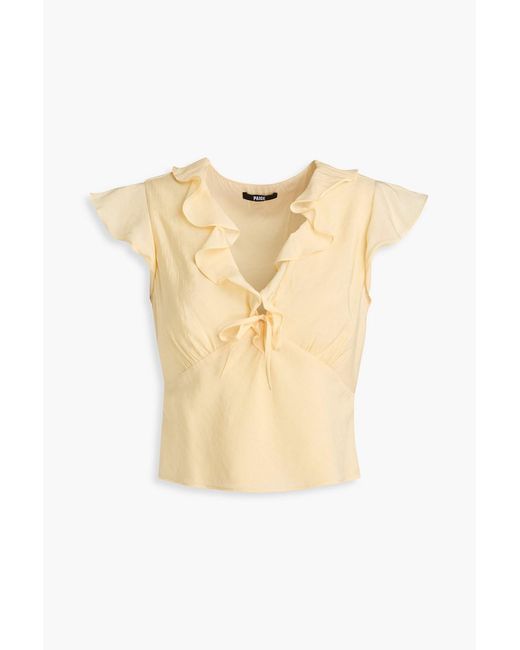 PAIGE White Ruffled Woven Top