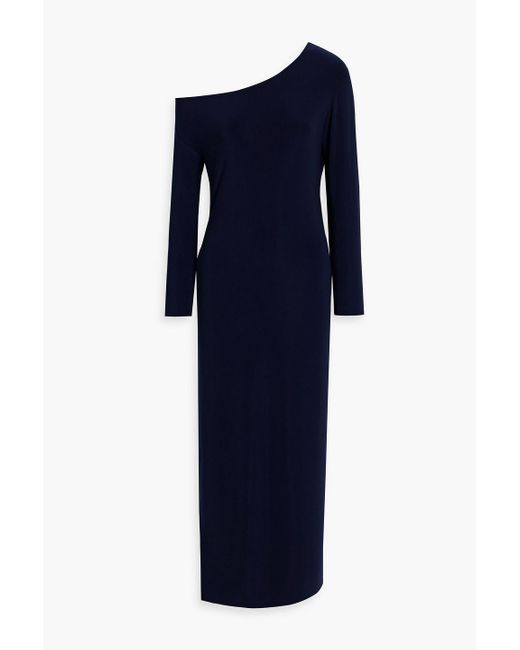 Norma Kamali Blue Off-The-Shoulder Stretch-Jersey Midi Dress