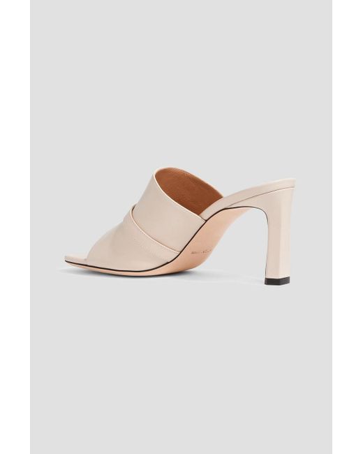 Sergio Rossi Natural Sr Nora 80 Buckled Leather Mules