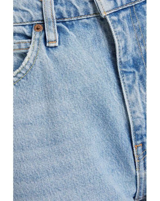 Re/done Blue 70s Faded High-rise Straight-leg Jeans