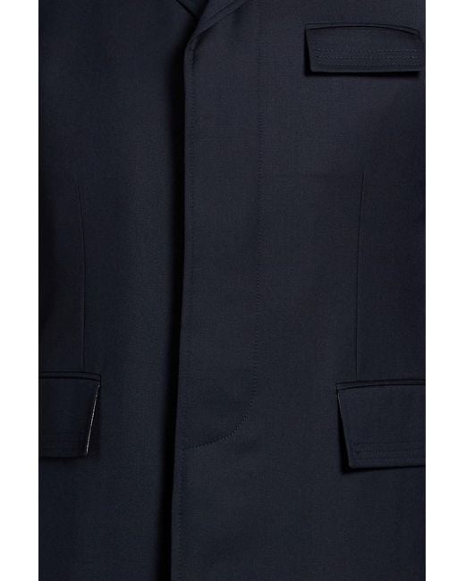 Thom Browne Blue Wool-Twill Coat for men