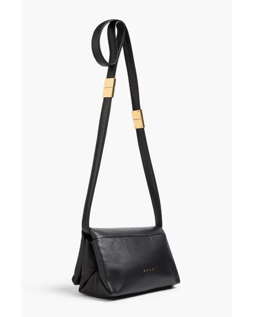 Marni Black Prisma crossbody bag aus gestepptem leder