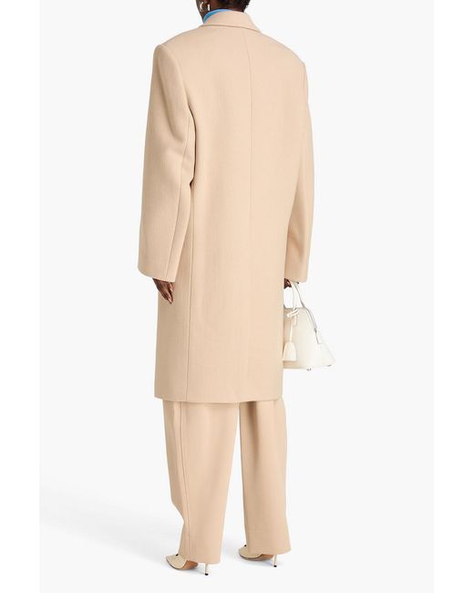 Wardrobe NYC Natural Double-Breasted Wool-Felt Coat