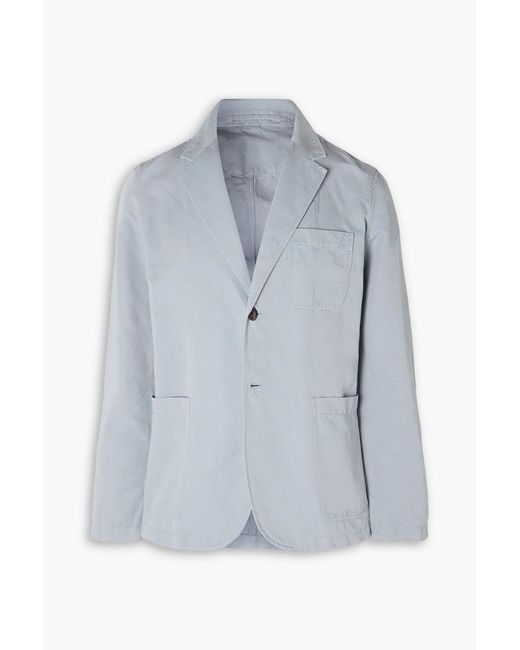 Mr P. Blue Slim-Fit Cotton And Linen-Blend Twill Blazer for men