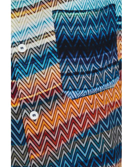 Missoni Blue Printed Woven Shirt for men