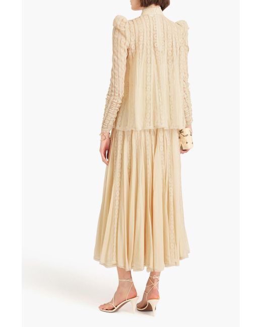 Zimmermann Natural Crocheted Lace Blouse