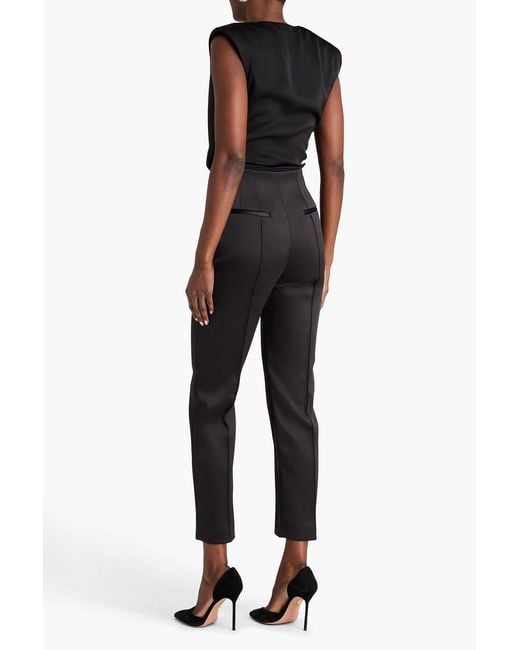 Wardrobe NYC Black Satin Straight-leg Pants