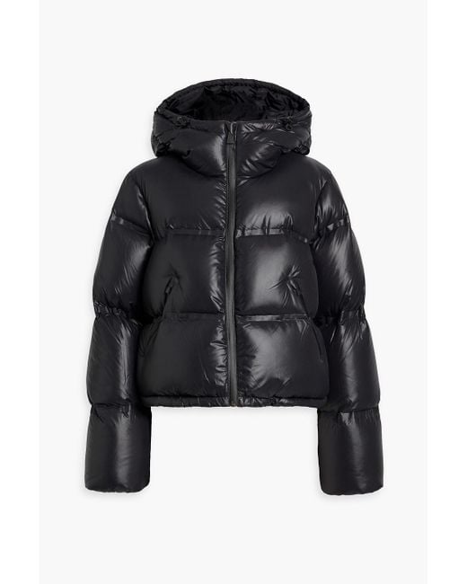 Aztech Mountain Black Minnie Nuke Cropped Quilted Shell Hooded Down Ski Jacket