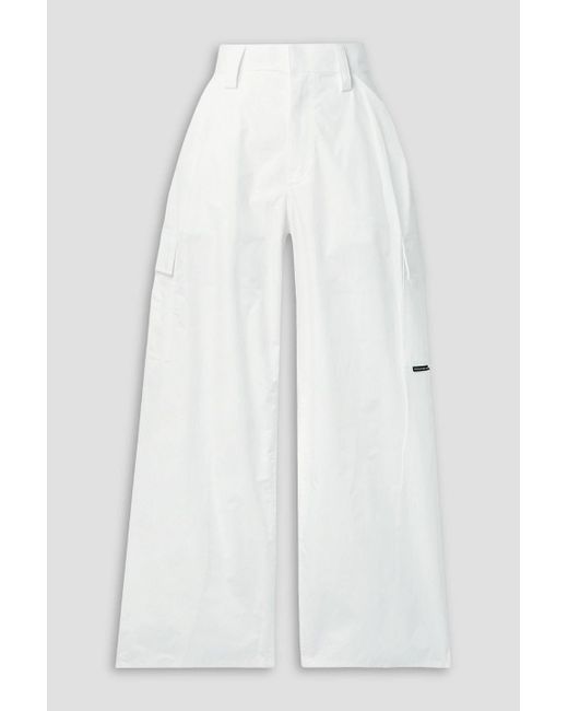 T By Alexander Wang White Cargohose mit weitem bein aus baumwollpopeline