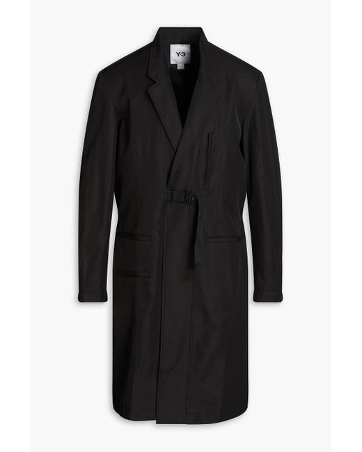 Y-3 Black Cotton-blend Coat for men