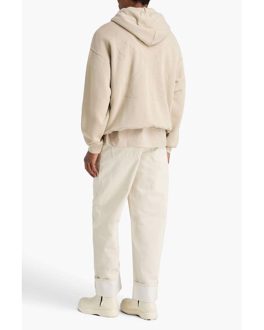 Off-White c/o Virgil Abloh Natural Appliquéd French Cotton-Terry Hoodie for men