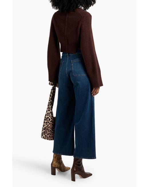 FRAME Blue Le Pixie Slim Palazzo High-Rise Wide-Leg Jeans