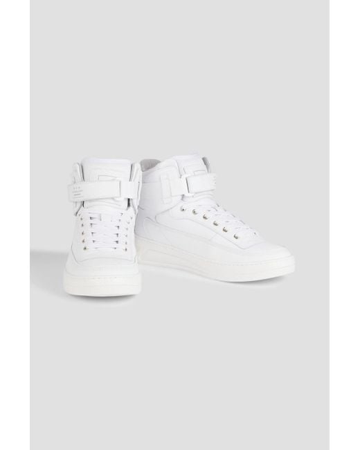 Acne White Leather High-top Sneakers for men
