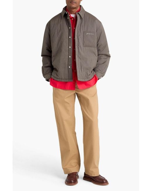 Jacquemus Brown La Chemise Boulanger Quilted Crepe Overshirt for men