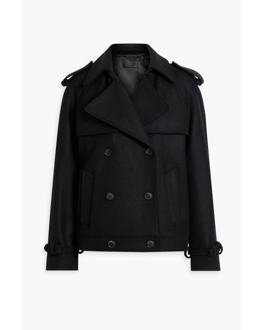 Nili Lotan Black Amaury Double-breasted Wool-blend Felt Coat