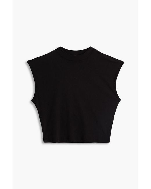 FRAME Black Cotton-jersey T-shirt