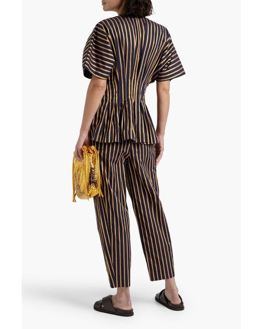 Palmer//Harding Brown Exhale Striped Cotton-poplin Shirt