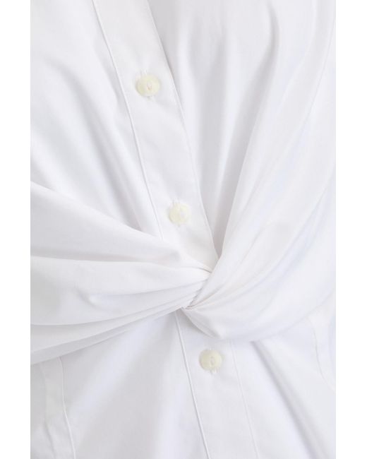 Rag & Bone White Louisa Twisted Cotton-Poplin Mini Shirt Dress