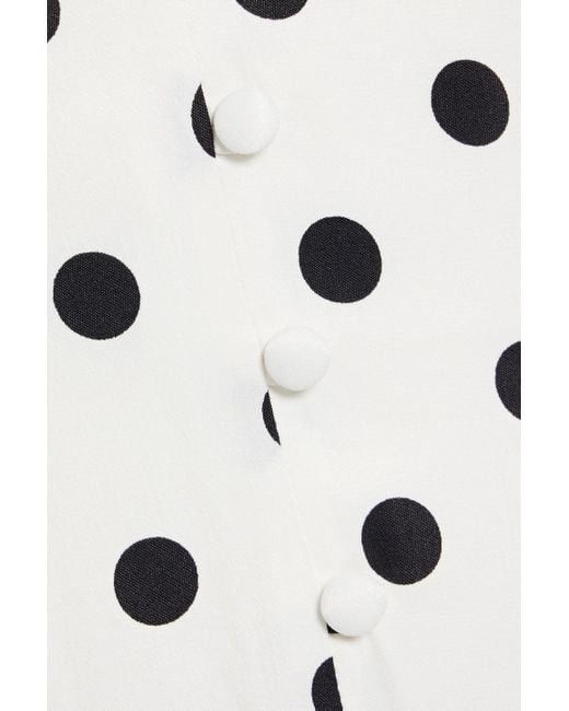 Sleeper White Bella maxikleid aus charmeuse mit polka-dots