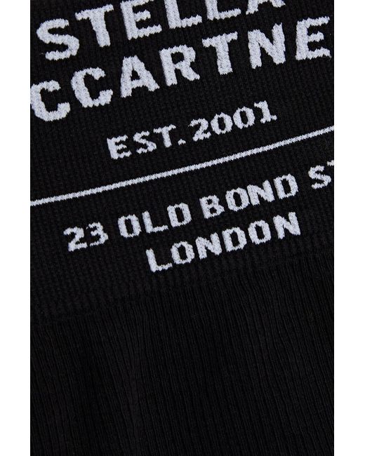 Stella McCartney Black Printed Ribbed Cotton-blend Jersey High-rise Briefs