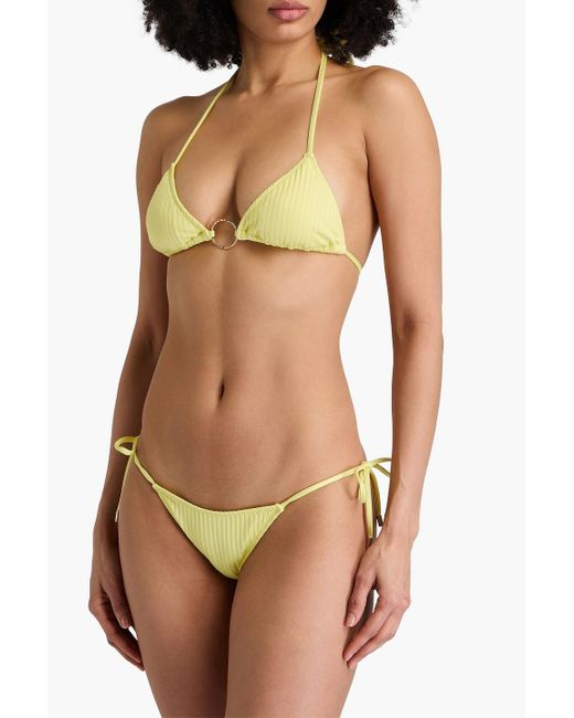 Melissa Odabash Yellow Miami Ribbed Triangle Bikini Top
