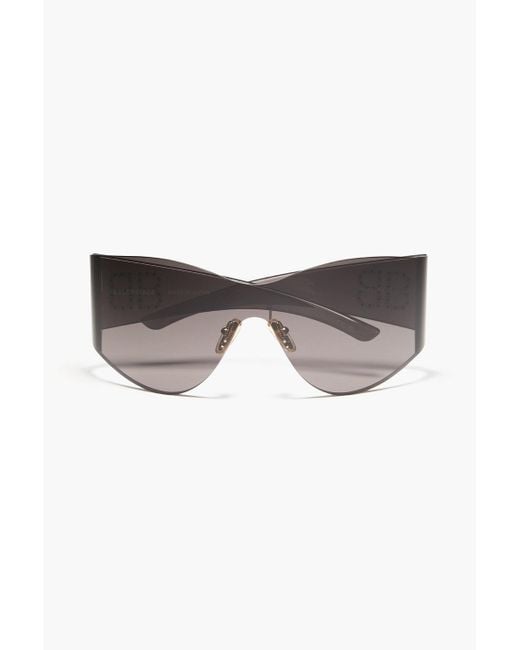 Balenciaga Gray Rimless Square-frame Acetate Sunglasses