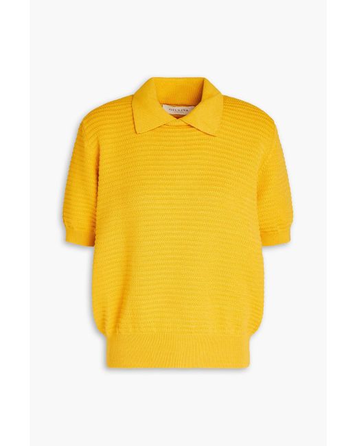 Giuliva Heritage Yellow Cotton Polo Sweater