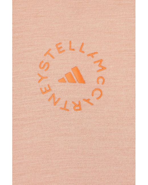 Adidas By Stella McCartney White Oberteil aus stretch-jersey aus einer modalmischung mit logoprint und cut-outs