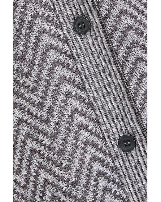 Missoni Gray Metallic Crochet-Knit Cardigan