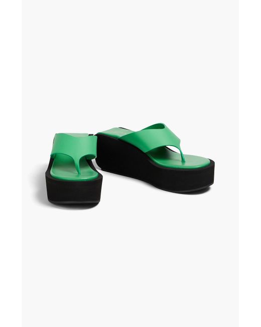 FRAME Green Le Ocean Leather Sandals