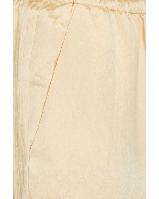 Tibi Natural Satin-twill Wide-leg Pants