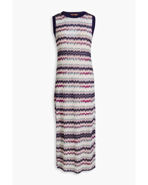 Missoni White Crochet-knit Midi Dress