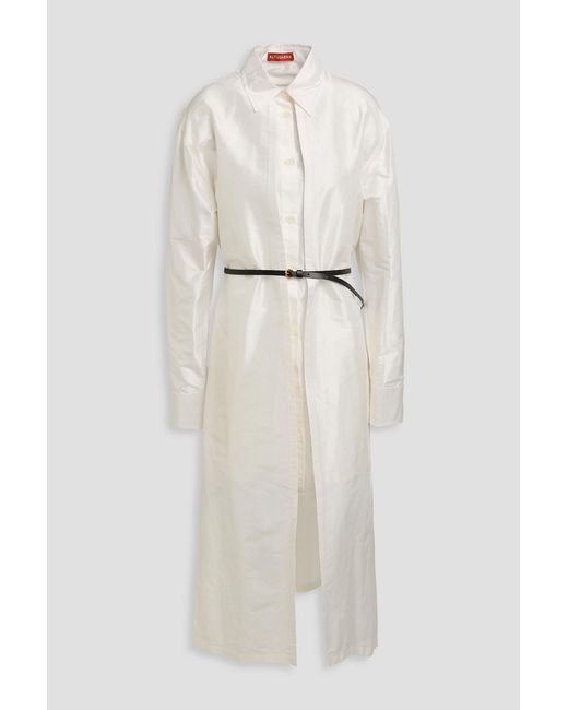 Altuzarra White Elvie Layered Silk-Taffeta Shirt Dress
