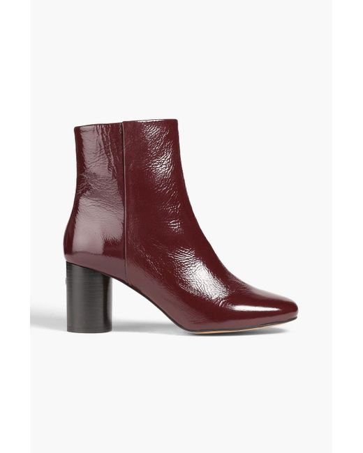 Claudie Pierlot Purple April Glossed Textured-leather Ankle Boots